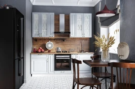 Модульная кухня Ницца 2200 Дуб серый МДФ ПВХ прямая