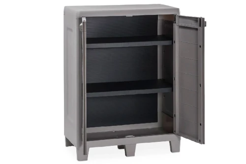 Уличная тумба TOOMAX 2х дверная глубокая WOODY'S XL (2 полки), светло-серый