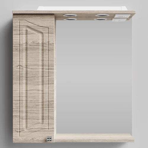 Зеркало Адам 65, Дубослив ореховый светлый ПВХ 3445, левая