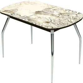 Стол «Ривьера» мини 90x60, фотопечать текстура №33, опоры хром