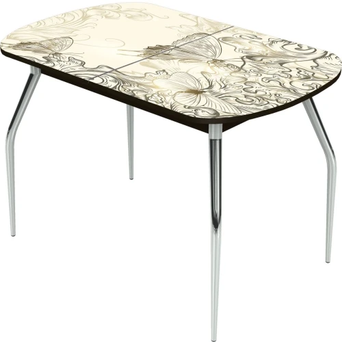 Стол «Ривьера» мини 90x60, фотопечать текстура №33, опоры хром