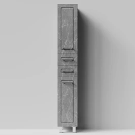 Пенал Арабеска 30 напольный, Мрамор Серый софт тач ПВХ 4044-1, левый