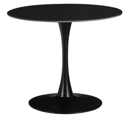 SQT-1K Стол обеденный керамический, черный D90, основание металл черный D60
