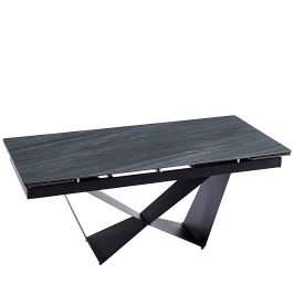 DT558 Стол раскладной AustriIia sand black, 180-240/90*76, керамич. столеш, основ. металл черный