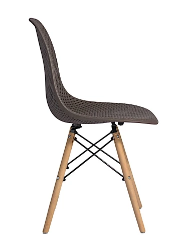 DC122 Стул пластиковый перфорированный, ГОРЬКИЙ ШОКОЛАД#91049, каркас бук