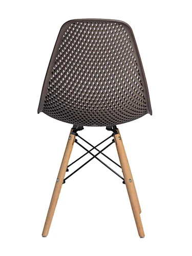 DC122 Стул пластиковый перфорированный, ГОРЬКИЙ ШОКОЛАД#91049, каркас бук