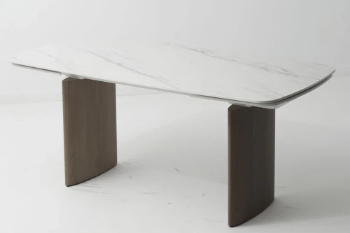 Стол CALVIN 180 SEMI-POLISHED SNOW CARRARA SOLID CERAMIC / Серый дуб, ®DISAUR