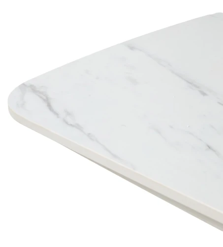 Стол CALVIN 180 SEMI-POLISHED SNOW CARRARA SOLID CERAMIC / Серый дуб, ®DISAUR