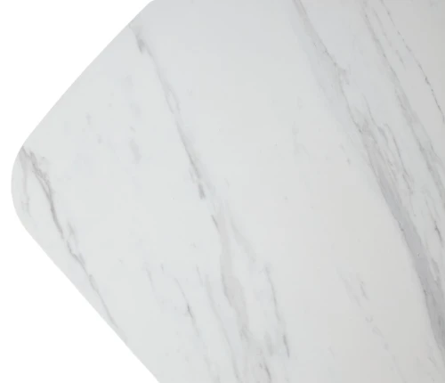 Стол CALVIN 180 SEMI-POLISHED SNOW CARRARA SOLID CERAMIC / Серый дуб, ®DISAUR