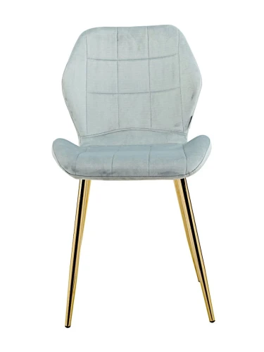DC827 Стул мягкий, ПЫЛЬНО-ГОЛУБОЙ#G62-81 велюр, каркас металл золото КРУГЛЫЙ