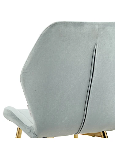 DC827 Стул мягкий, ПЫЛЬНО-ГОЛУБОЙ#G62-81 велюр, каркас металл золото КРУГЛЫЙ