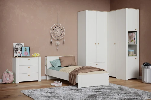 Шкаф угловой Джастин 13.229, Белый шагрень