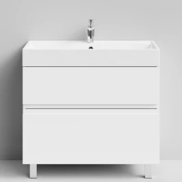 Тумба Аббат 90 напольный, белый Vodok с раковиной в комплекте