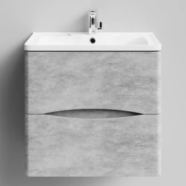 Тумба Адель 60  подвесной, Горный камень ПВХ 57807 Vodok с раковиной в комплекте