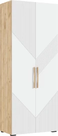 Шкаф двухстворчатый Ирис, Браш Вайт, Дуб Крафт