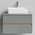 Тумба Аурум 80, пример RAL 7005 Мышино-серый, матовая, 2 ящика, подвесной Vodok с раковиной в комплекте