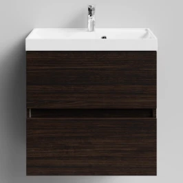 Тумба Бест 60  подвесной, Палисандр ПВХ 43101 Vodok с раковиной в комплекте