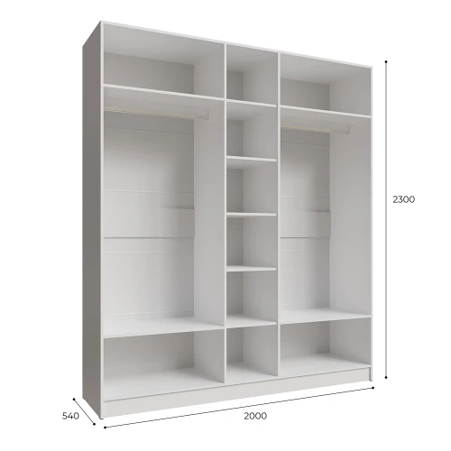 Распашной шкаф с зеркалом Мадрид 2.0, белый