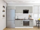 Кухонный гарнитур Флэт-01 Light Grey In 2S Белый