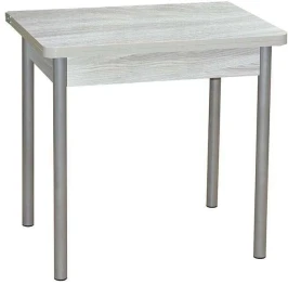 Эко 80х60 стол обеденный раскладной / Ясень светлый/металлик