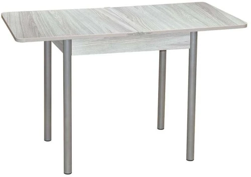 Эко 80х60 стол обеденный раскладной / Ясень светлый/металлик