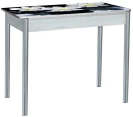 Нью йорк фотопечать стол обеденный раздвижной / орхидея на черных камнях/бетон белый/металлик