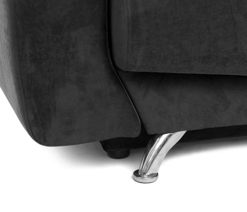 Диван еврокнижка Оливер, велюр черный,145