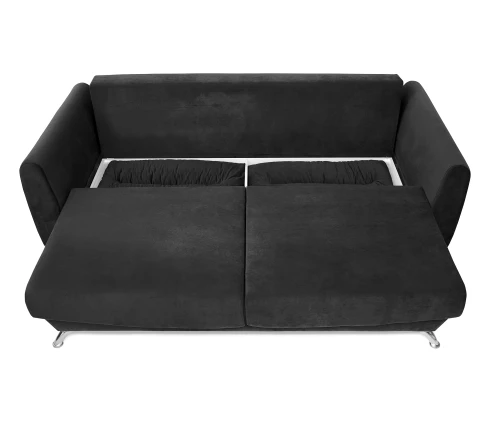 Диван еврокнижка Оливер, велюр черный,145