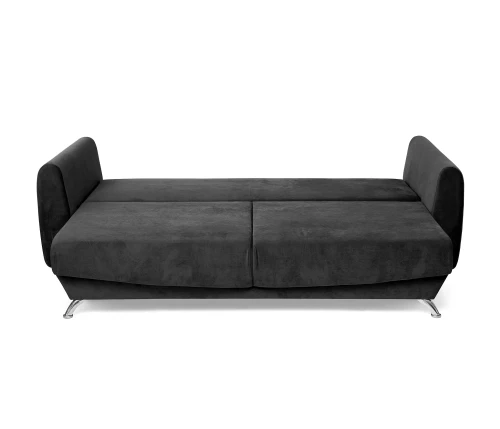 Диван еврокнижка Оливер, велюр черный,145