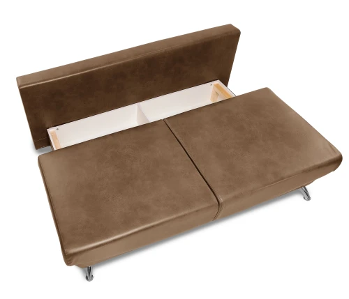 Диван еврокнижка Оливер мини, замша коричневая,145