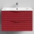 Тумба Эйфория 80 F7, пример RAL 3004 Пурпурно-красный, матовая, 2 ящика, подвесной Vodok с раковиной в комплекте