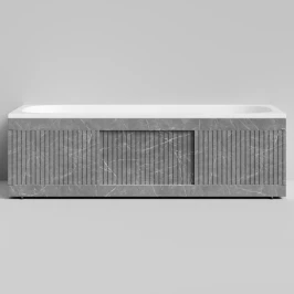 Экран-купе Тач 1800, 3 раздвижные двери, Мрамор Серый софт тач ПВХ 4044-1