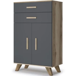 Шкаф Вега Скандинавия низкий, серый