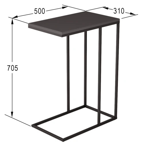 Стол придиванный Агами графит/чёрный