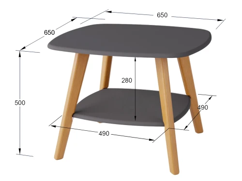 Стол журнальный Хадсон графит/дуб светлый