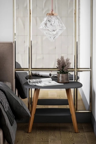 Стол журнальный Хадсон графит/дуб светлый