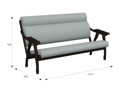 Диван Вега 10 ткань серый, каркас венге