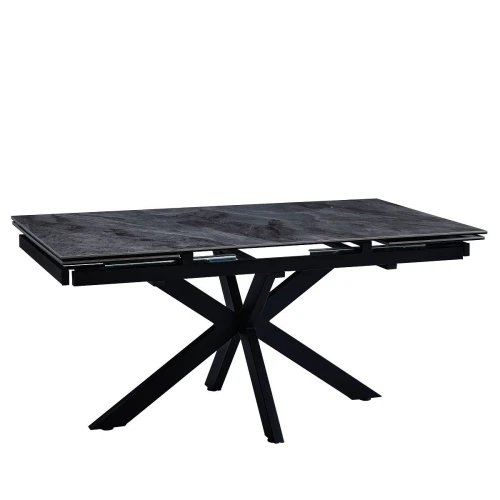 DT777 Стол обеденный раскладной Italy grey, 160-240*90, керамич. столешница, основание металл черный