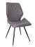 DC233 Стул мягкий поворотный 360, СЕРЫЙ экокожа, каркас металл, черный КРУГЛЫЙ