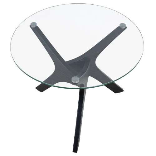 Стол журнальный Рилле 446 черный/стекло прозрачное