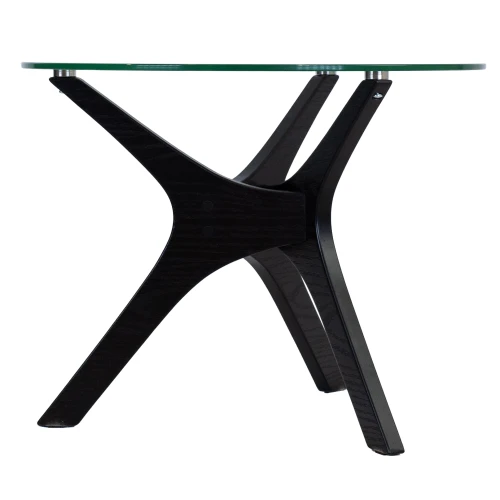 Стол журнальный Рилле 446 черный/стекло прозрачное