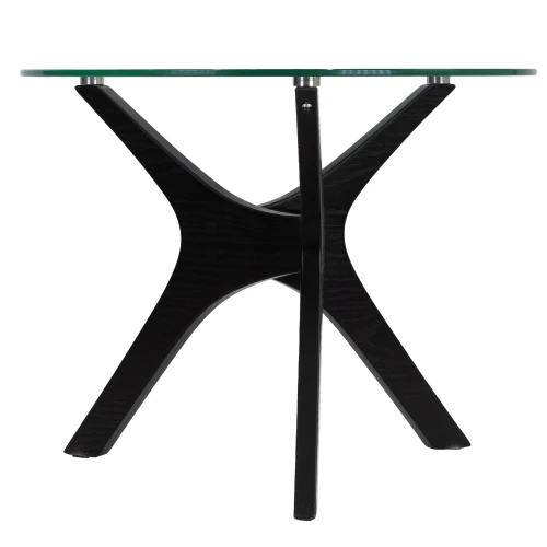 Стол журнальный Рилле 446 черный/стекло прозрачное