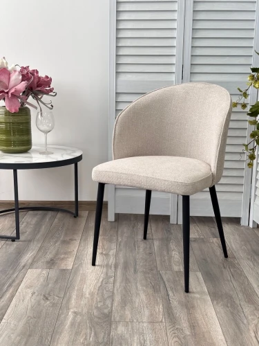 Стул GLORIA White CHACHA-140,  ткань/ черный каркас, ®DISAUR