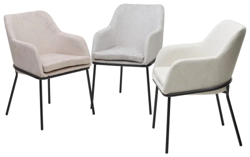 Стул АЛИСТЕР, цвет RAIN 16 пыльный серый, велюр / черный каркас М-City