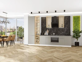 Кухонный гарнитур Фьюжн-08 Silky Grey Белый