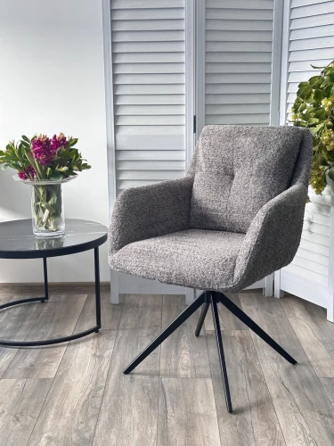 Стул MEADOW 360 град. поворот. Темно-серый XD841-16, букле / черный каркас, ®DISAUR