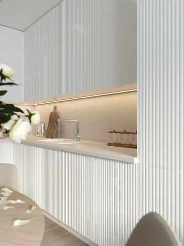 Трехуровневый кухонный гарнитур угловой Сиэль Royal 3200х2200 Blanco МДФ эмаль