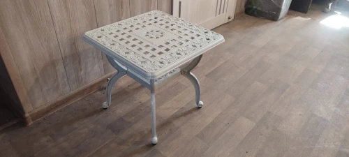 Стол квадратный из литого алюминия Белград «Belgrade» белый 6365-2