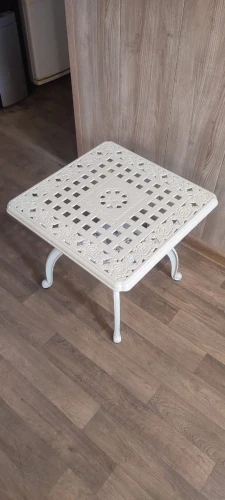 Стол квадратный из литого алюминия Белград «Belgrade» белый 6365-2