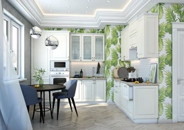 Модульная кухня Ницца 4200 Дуб кремовый МДФ ПВХ прямая